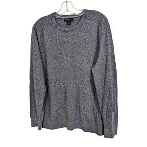 Banana Republic Mens XL Lightweight Silk Linen Sweater Knit Crewneck Marled Gray